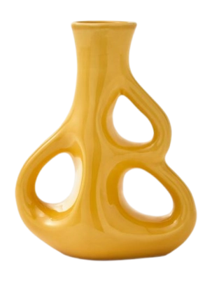 Vase POLSPOTTEN Three Ears Yellow S 17 x 9 x 21 cm