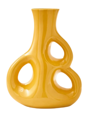 Vase POLSPOTTEN Three Ears Yellow M 38 x 22 x 50,5 cm
