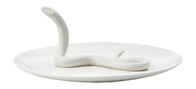 Dekoration POLSPOTTEN Plate Snake White