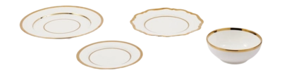 Geschirrset POLSPOTTEN Golden Finds White (Set von 4)