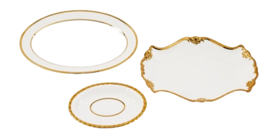 Geschirrset POLSPOTTEN Golden Finds White (Set von 3)