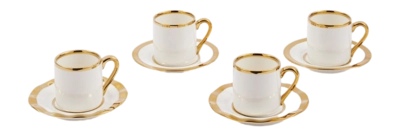 Espressotasse POLSPOTTEN Golden Finds White (Set von 4)