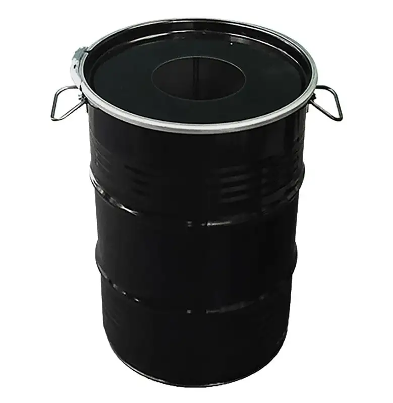 Robuste Abfalltonne mit Einwurf-Öffnung | 60 Liter, HxBxT 58x40x40cm | Metall | Schwarz