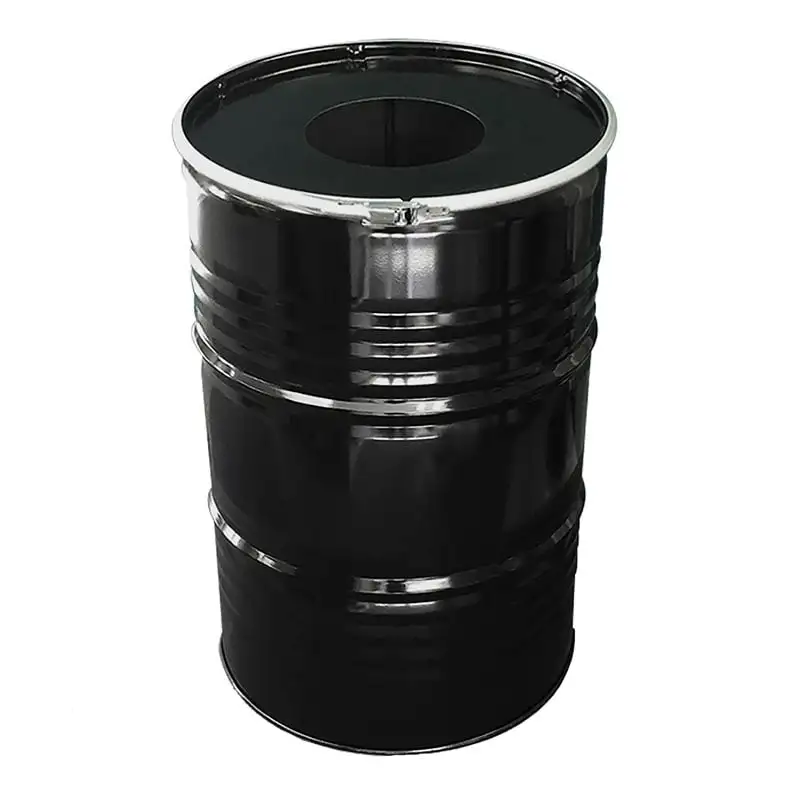 Robuste Abfalltonne mit Einwurf-Öffnung | 200 Liter, HxBxT 87x57x57cm | Metall | Schwarz