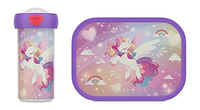Lunchset Mepal Campus Bento (Schoolbeker + Lunchbox) Unicorn Glow Glow 300 ml + 750 ml