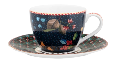 Espressotasse & Untertasse Pip Studio Berry Blues Blue 120 ml