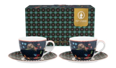 Espressotasse & Untertasse Pip Studio Berry Blues 120 ml (2er-Set)