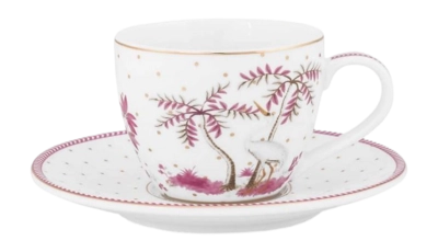 Espressotasse & Untertasse Pip Studio Jolie Dots Gold Pink 120 ml