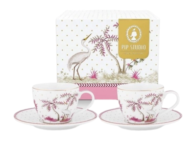 Espressotasse & Untertasse Pip Studio Jolie Dots Gold Pink 120 ml (Set von 2)