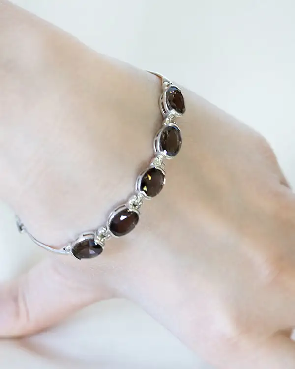 Armband “Rauchquarz-Braun” facettiert