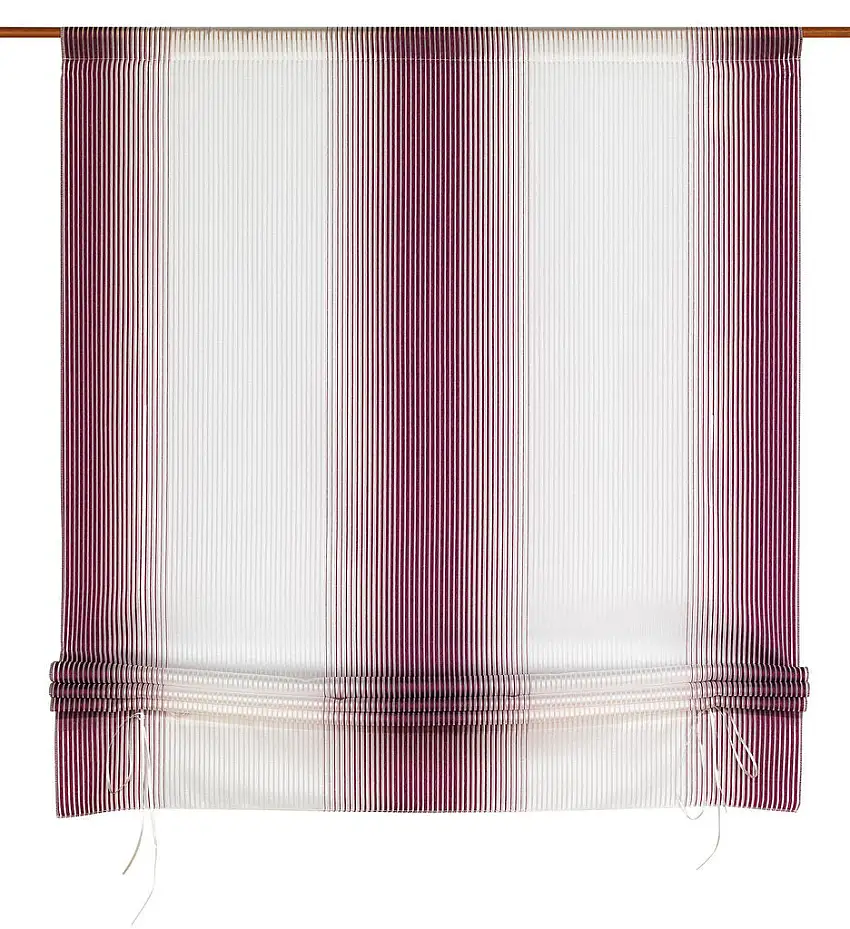 Bändchen-Raffrollo violett - weiß BxH 80/100x135cm