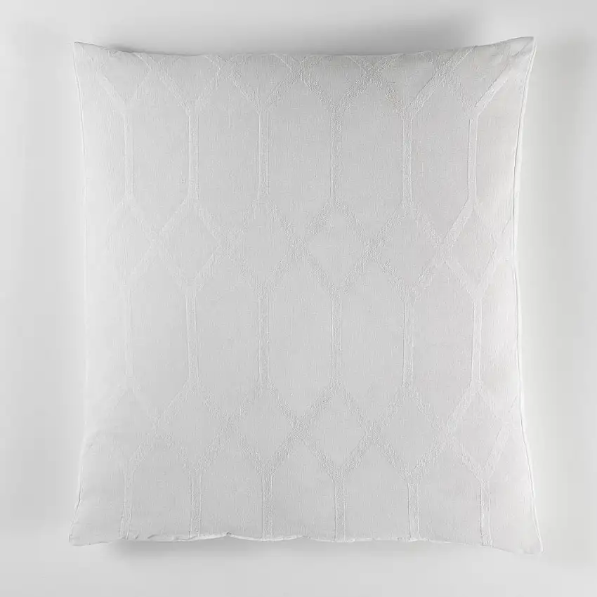 Kissen mit Füllung Webmuster offwhite