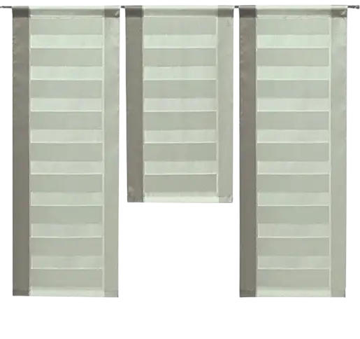 Design Mini Flächenvorhang Set braun Scheibengardine 2222