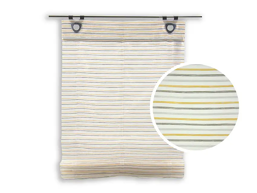Raffrollo Bambusoptik gelb taupe mit Haken ohne Bohren 45/60/80/95x130cm