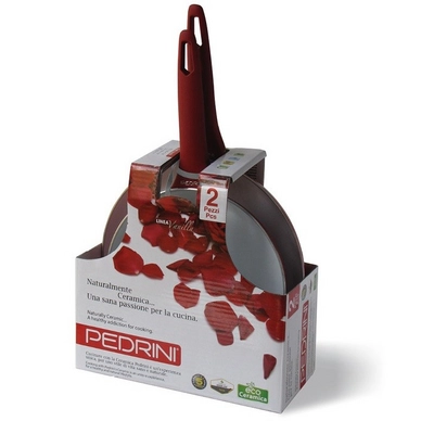 Pfannenset Pedrini Keramik Rot (2-teilig)