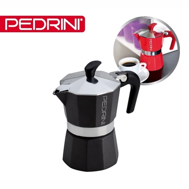 Espressokocher Pedrini 3 Tassen Anthrazit