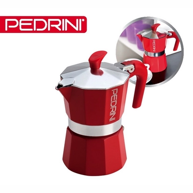 Espressokocher Pedrini 3 Tassen Rot