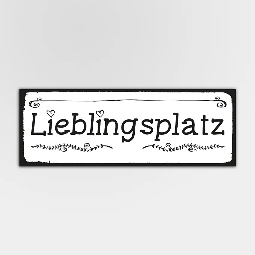 Holzschild "Lieblingsplatz" bedruckt 10x28cm Deko