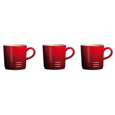 Kaffeebecher Le Creuset Kirschrot (3-teilig)