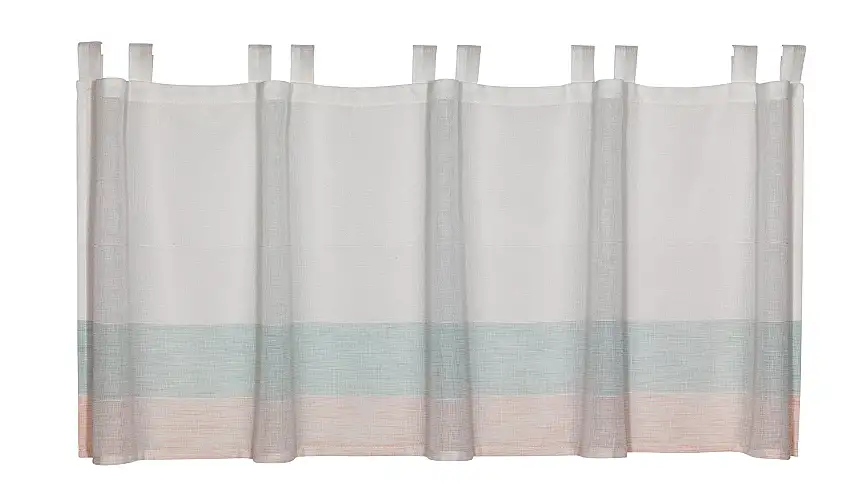 Design Scheibengardine weiß rose mint 4022 Panneaux Kurzstore Bistrogardine
