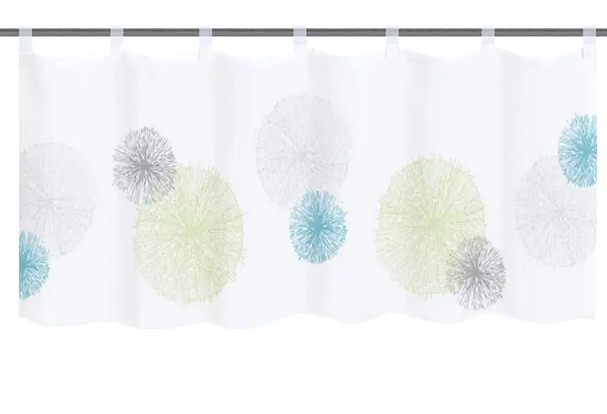 Scheibengardine mit Schlaufen Voile Rawlins grün-blau