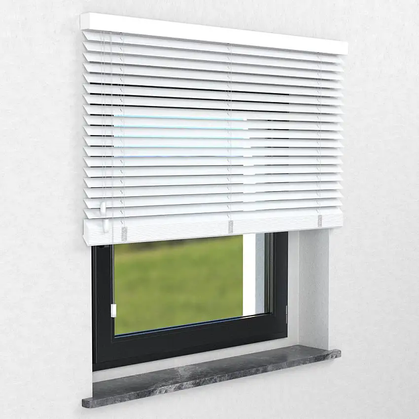 Weiße PVC Holzoptik Jalousie 50mm – feuchtraumgeeignet, maßgefertigt