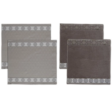 Küchenset DDDDD Lace 4 Geschirrtücher Grau