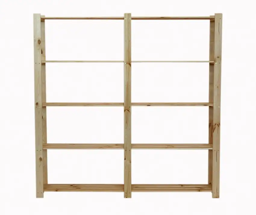 Holzregal PINEPEAK | HxBxT 170x170x28cm | 5 Fachboden | 1,2cm dickes Kiefernholz | Natur