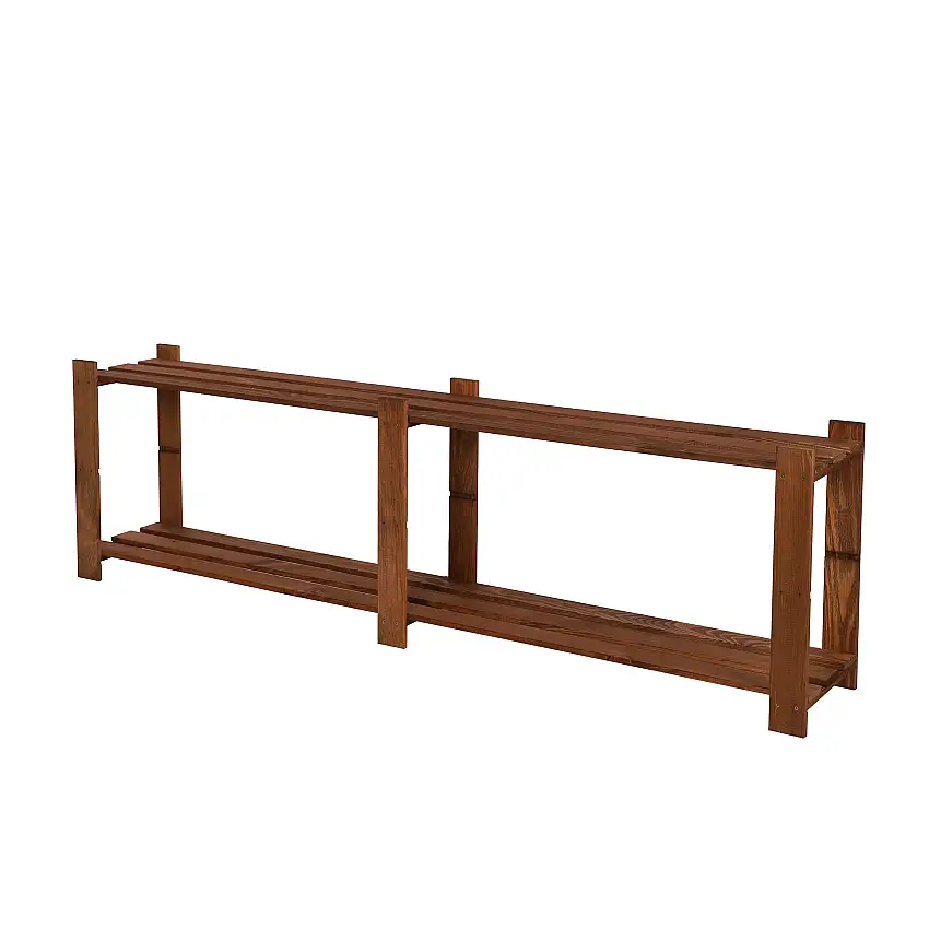 Holzregal PINEPEAK | HxBxT 50x170x28cm | 2 Fachboden | 1,2cm dickes Kiefernholz | Braun