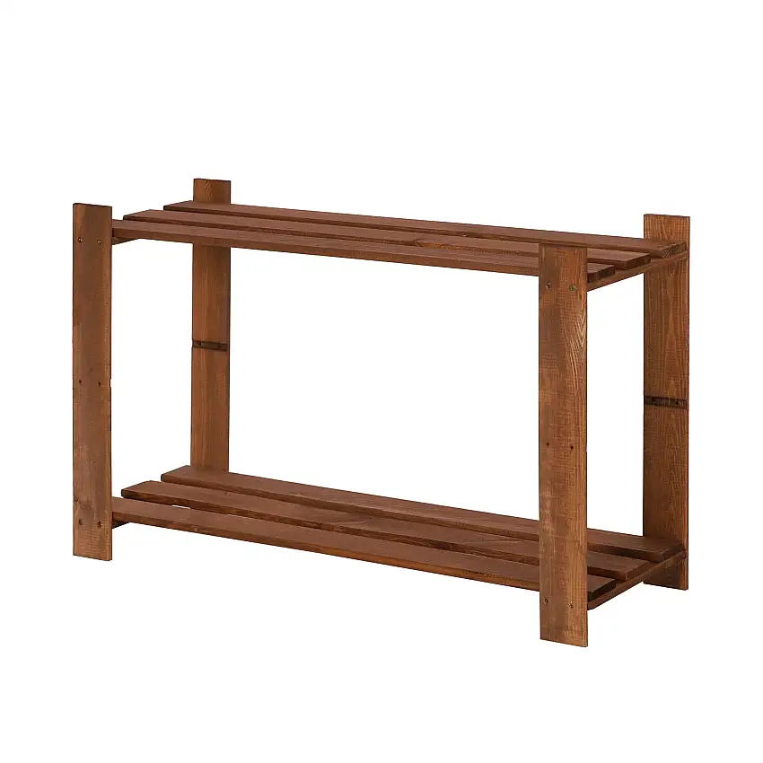 Holzregal PINEPEAK | HxBxT 50x80x28cm | 2 Fachboden | 1,2cm dickes Kiefernholz | Braun