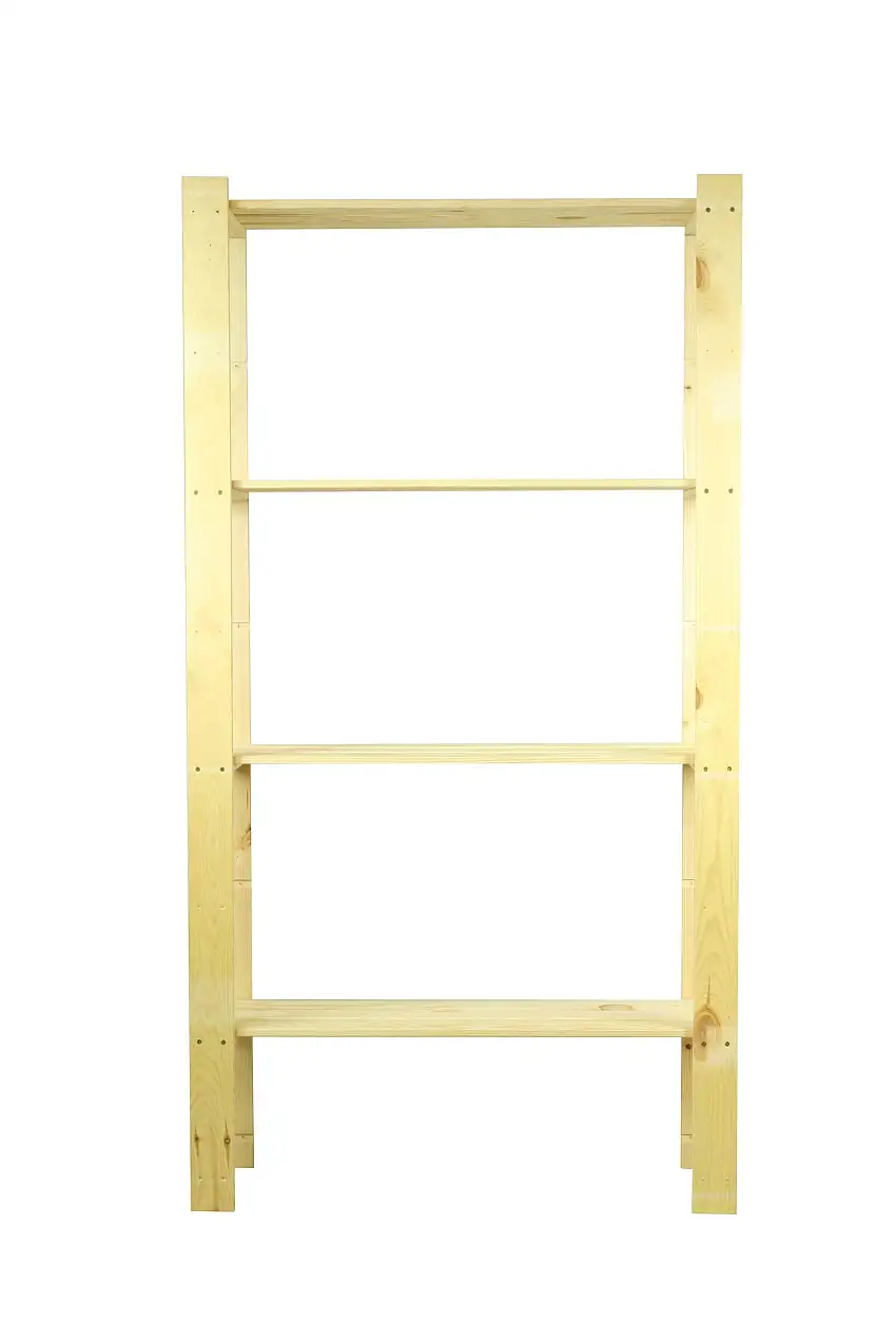 Holzregal PINEPEAK | HxBxT 150x80x28cm | 4 Fachboden | 1,2cm dickes Kiefernholz | Natur