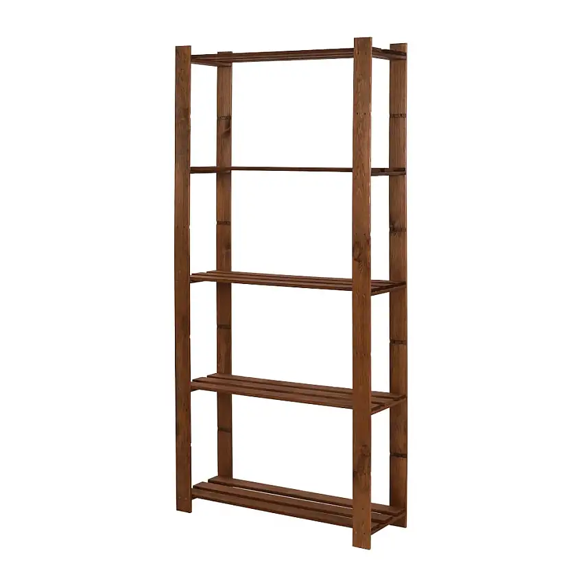 Holzregal PINEPEAK | HxBxT 170x80x28cm | 5 Fachboden | 1,2cm dickes Kiefernholz | Braun