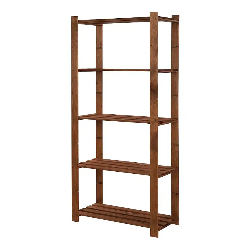 Holzregal PINEPEAK | HxBxT 170x80x38cm | 5 Fachboden | 1,2cm dickes Kiefernholz | Braun