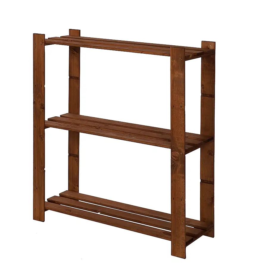 Holzregal PINEPEAK | HxBxT 90x80x28cm | 3 Fachboden | 1,2cm dickes Kiefernholz | Braun