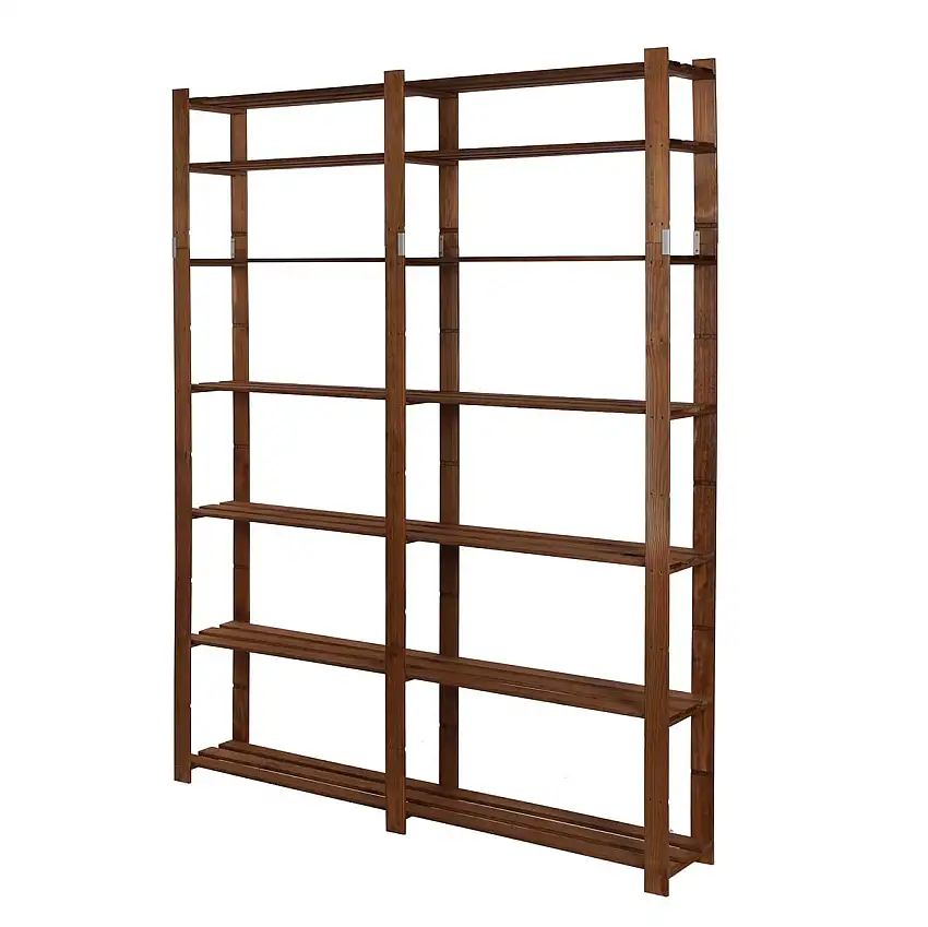Holzregal PINEPEAK | HxBxT 220x170x28cm | 7 Fachboden | 1,2cm dickes Kiefernholz | Braun