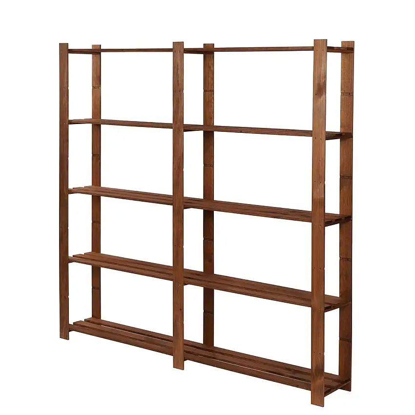 Holzregal PINEPEAK | HxBxT 170x170x28cm | 5 Fachboden | 1,2cm dickes Kiefernholz | Braun