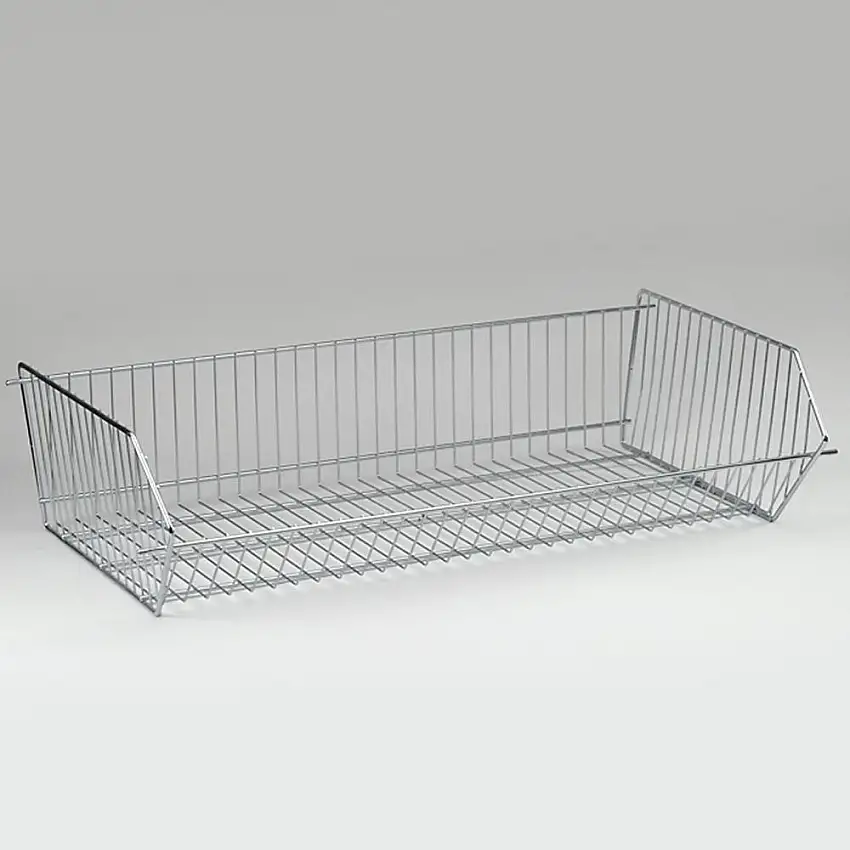 Gitterkorb für Kleinteileregal FALKE | BxT 100x50cm | inkl. 4 Fachbodenträger | Verzinkt