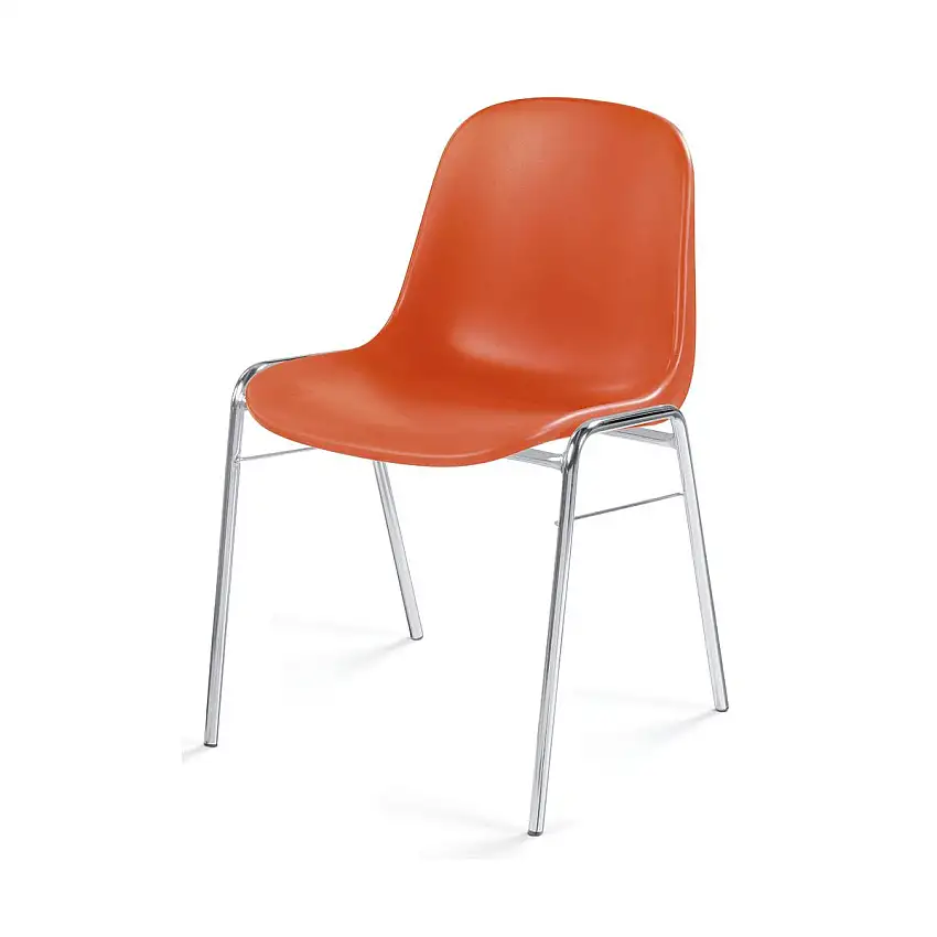 Besucherstuhl HIP, Kunststoff Orange, Gestell Verchromt