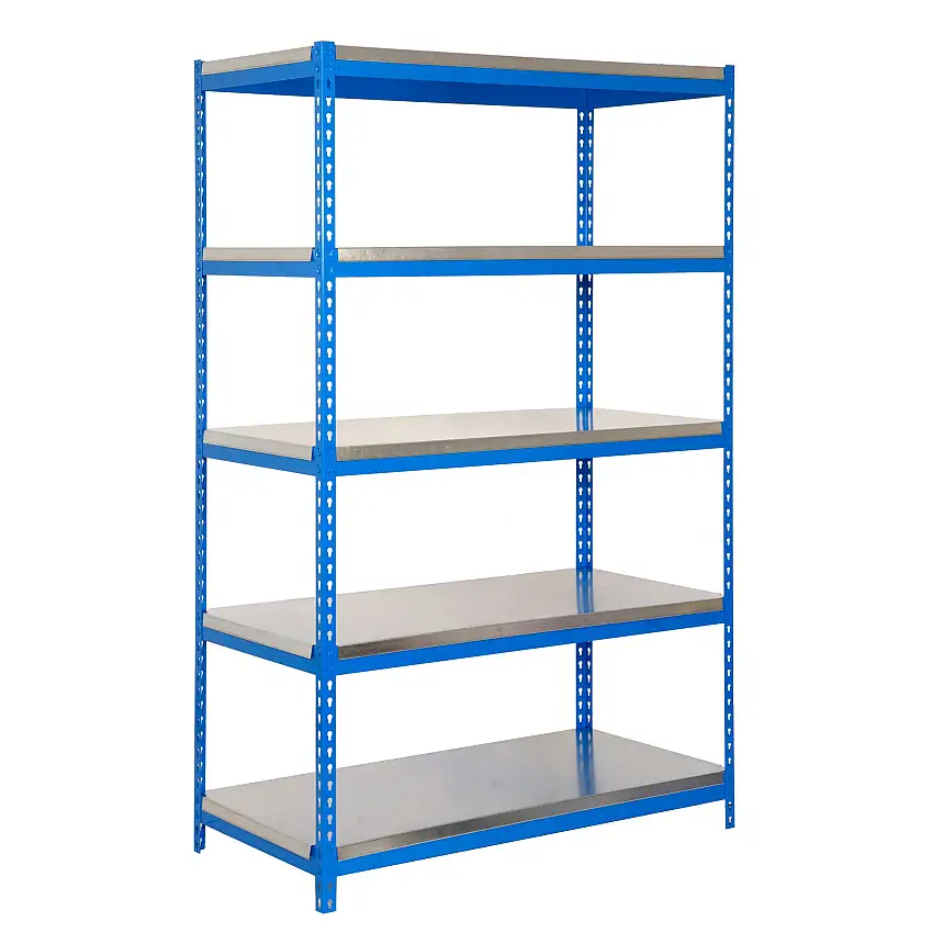 Schwerlastregal METAL YETI LIGHT FIVE | HxBxT 200x100x60cm | Fachlast 300kg | Blau