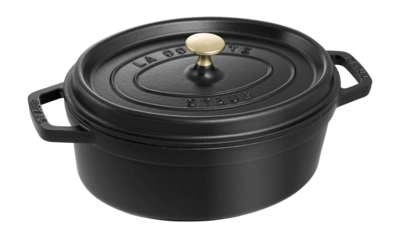 Bräter Staub La Cocotte Oval Schwarz 27 cm