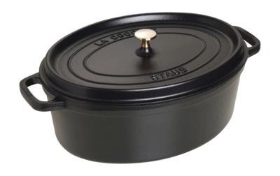 Bräter Staub La Cocotte Oval Schwarz 37 cm