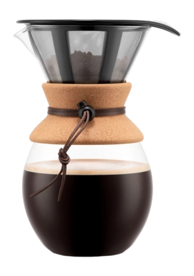 Cafetière Bodum Pour Over Mit Filter und Korkhals 12 Tassen 1,5 L