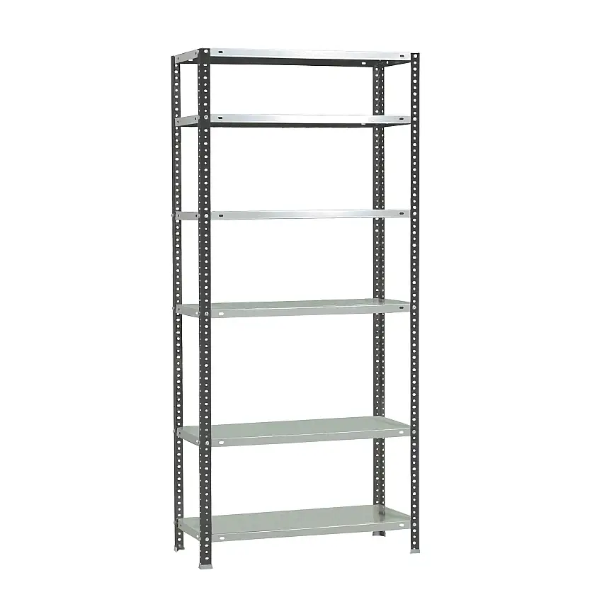 Schraubregal PANDA TALL | HxBxT 200x80x40cm | 6 Fachböden | Fachlast 100kg | Anthrazit-Weiß