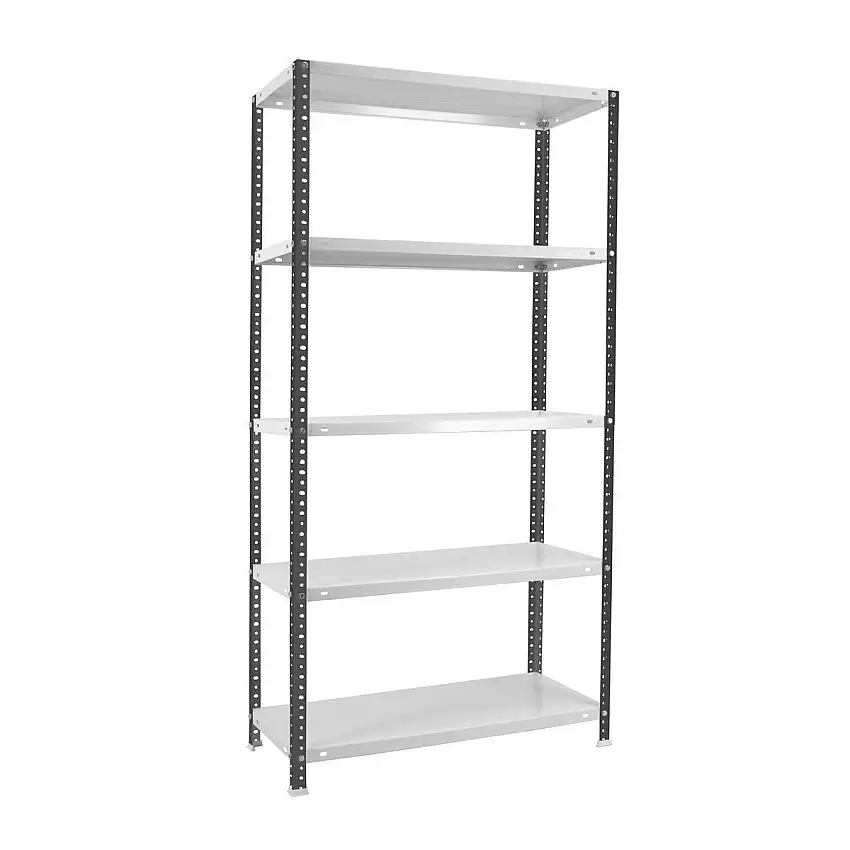 Schraubregal PANDA TALL | HxBxT 200x100x30cm | 5 Fachböden | Fachlast 100kg | Anthrazit-Weiß