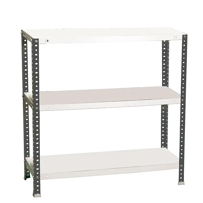 Schraubregal PANDA SMALL | HxBxT 100x100x40cm | Fachlast 100kg | Anthrazit-Weiß