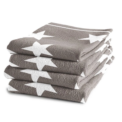 6 Küchenhandtücher DDDDD Star Taupe (Baumwolle)
