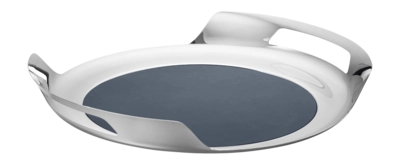 Tablett Georg Jensen Helix Rostfreier Edelstahl & Ledereinlage