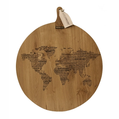 Trenchierbrett Dutchdeluxes Round Typographic Worldmap
