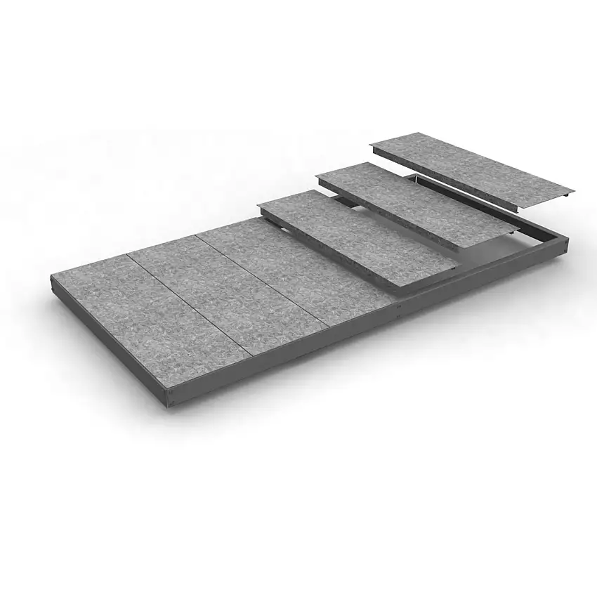 Zusatzebene für Schwerlastregal METAL YETI | BxT 150x60cm | Fachlast 400kg | Stahlplatten-Fachboden | Verzinkt