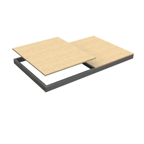 Zusatzebene für Schwerlastregal WOOD YETI | BxT 150x45cm | Fachlast 400kg | Spanplatten-Fachboden | Grau